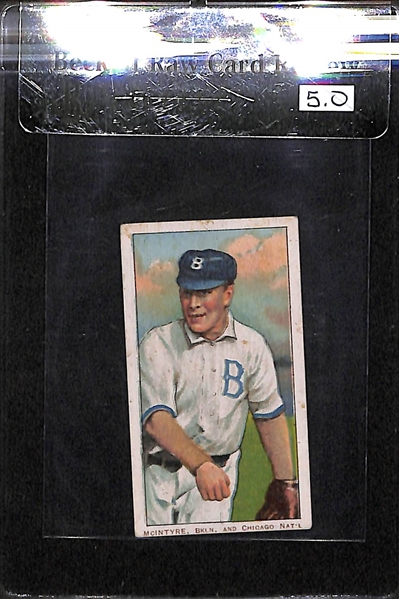 1909 T206 Harry McIntyre - Brooklyn-Chicago - Polar Bear Back - BVG 5.0 - Factory No. 6